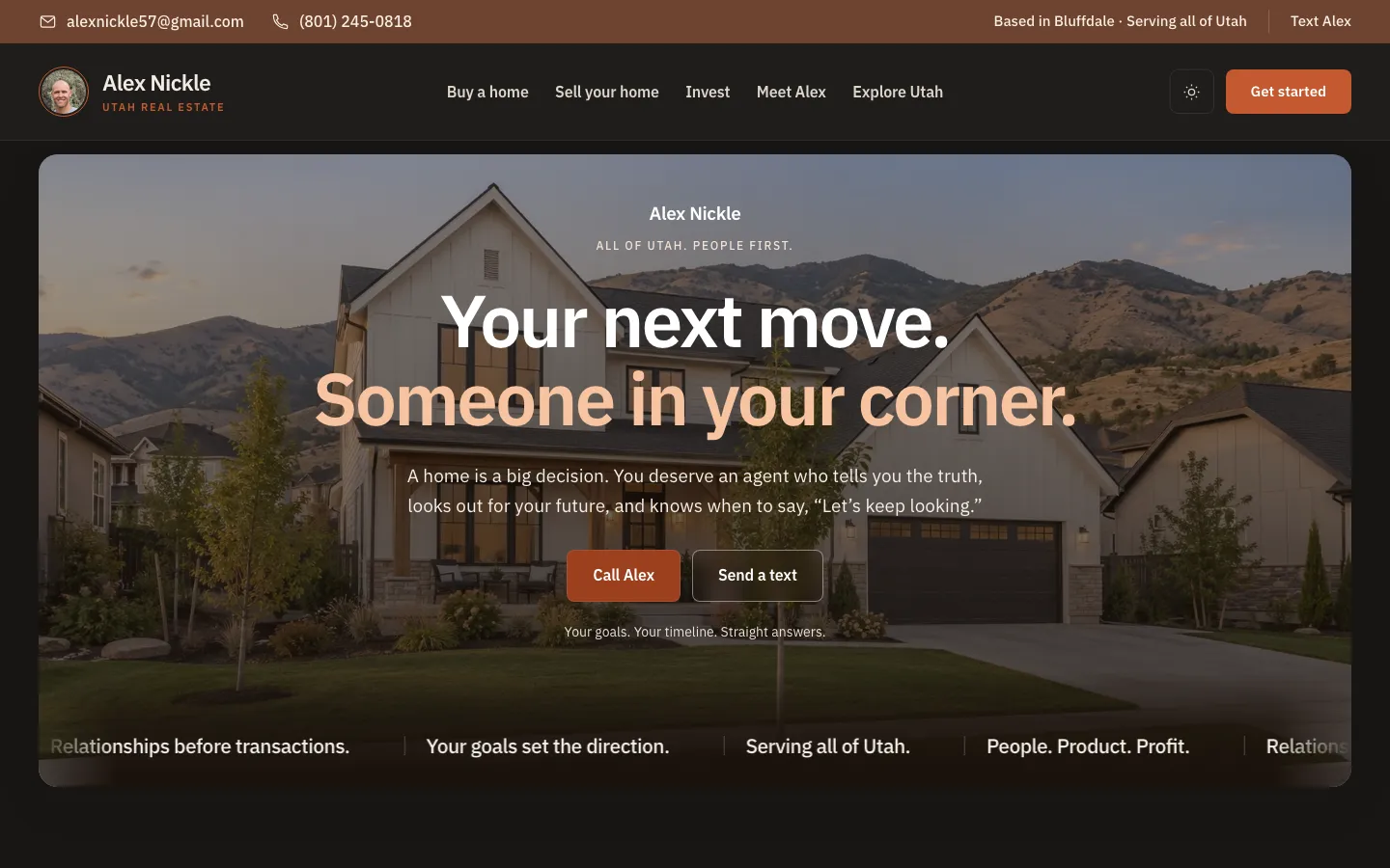 Alex Nickle website preview