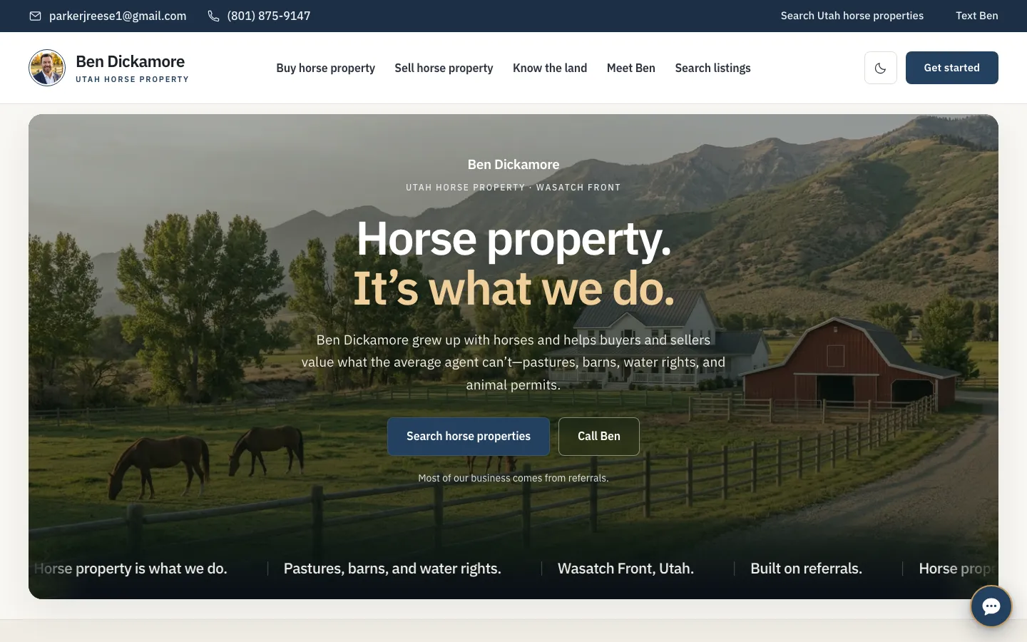 Ben Dickamore website preview